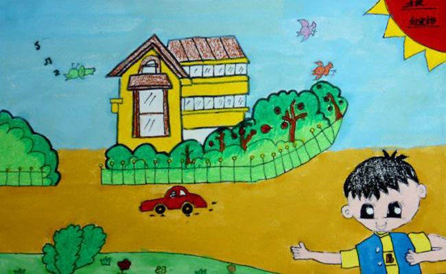 【大图】绿色家园儿童画_儿童画_太平洋亲子网