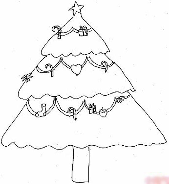 圣诞树简笔画：希望之星_+圣诞树简笔画_+教育_太平洋亲子网